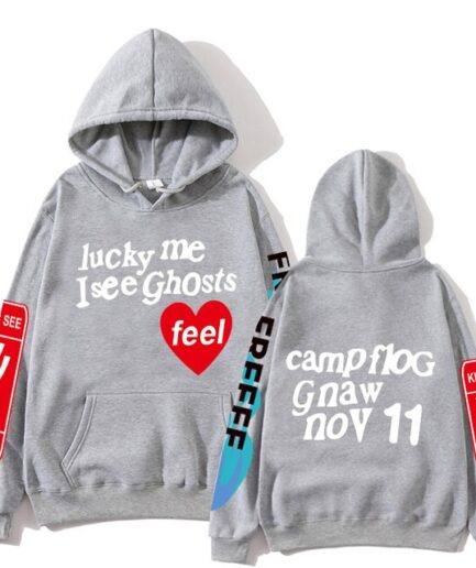 Lucky Me I See Ghosts Grey Hoodie